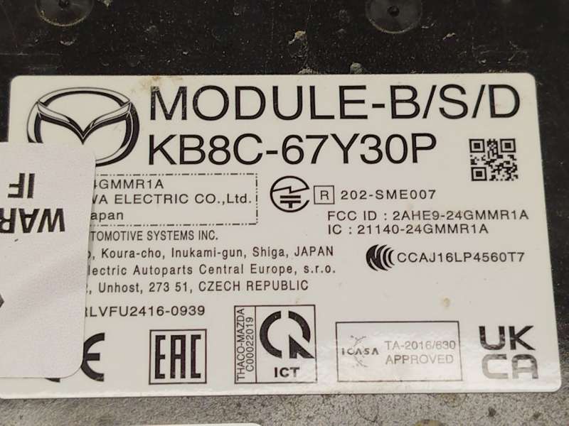 Recambio de modulo electronico para mazda cx-5 (kf) 2.0 e-skyactiv g 165 referencia OEM IAM KB8C67Y30P 5