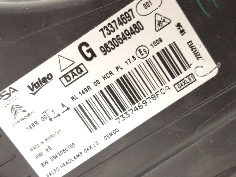 Recambio de faro izquierdo para citroën c4 iii (ba_, bb_, bc_) e-c4 (bczkxc) referencia OEM IAM 9830649480  73374697 6