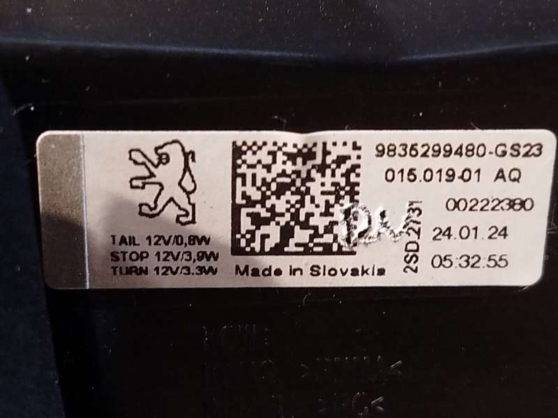 Recambio de piloto trasero izquierdo para peugeot 308 puretech 130 active pack referencia OEM IAM 9835299480 6