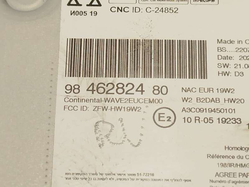 Recambio de sistema audio / radio cd para citroën c3 iii (sx) 1.2 thp 110 referencia OEM IAM 9846282480 - Gris 5