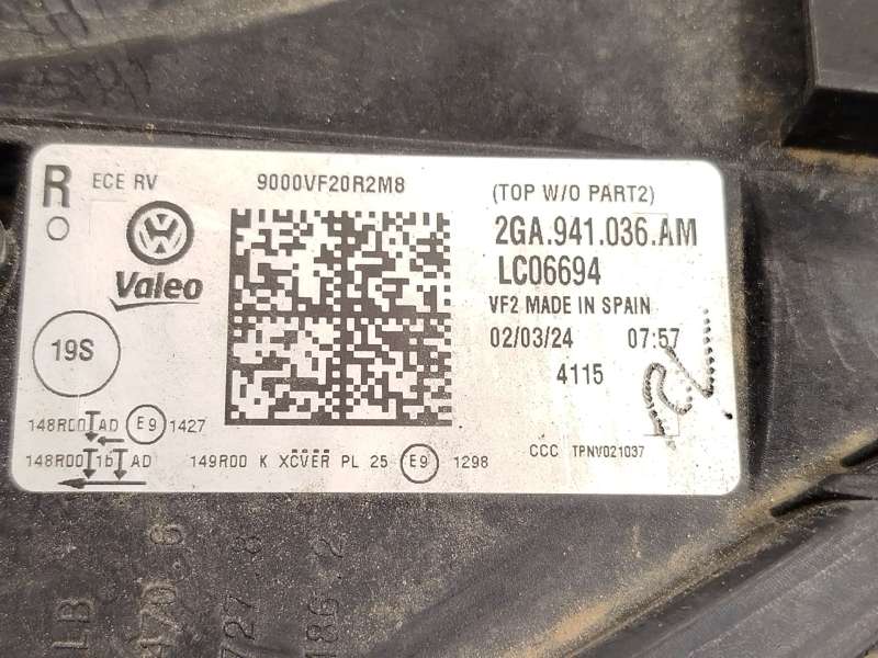 Recambio de faro derecho para volkswagen t-roc (a11, d11) 1.0 tsi referencia OEM IAM 2GA941036AM 2GA941774D LC06694 5