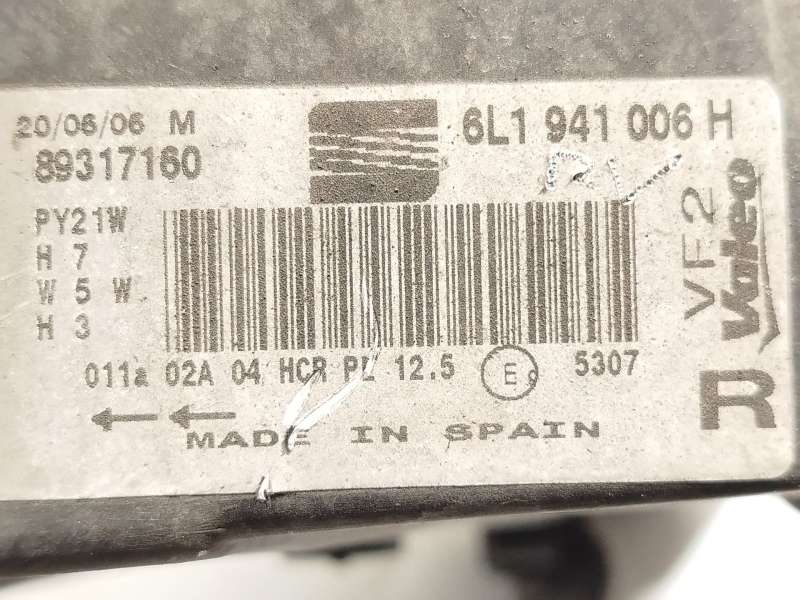 Recambio de faro derecho para seat cordoba (6l2) 1.4 16v referencia OEM IAM 6L1941006H  89317160 - Negro 5