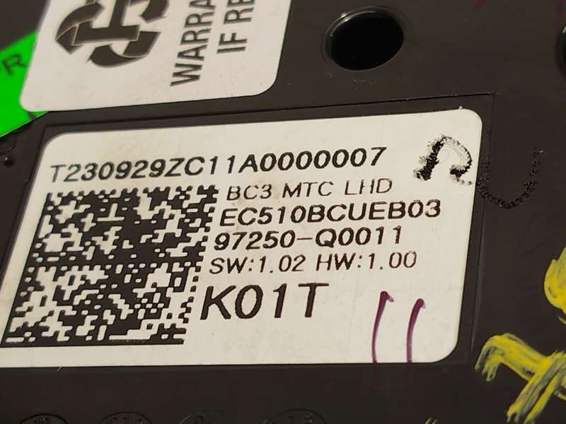 Recambio de mando climatizador para hyundai i20 iii (bc3, bi3) 1.0 t-gdi hybrid 48v referencia OEM IAM 97250Q0011 97250Q0011TT6 5