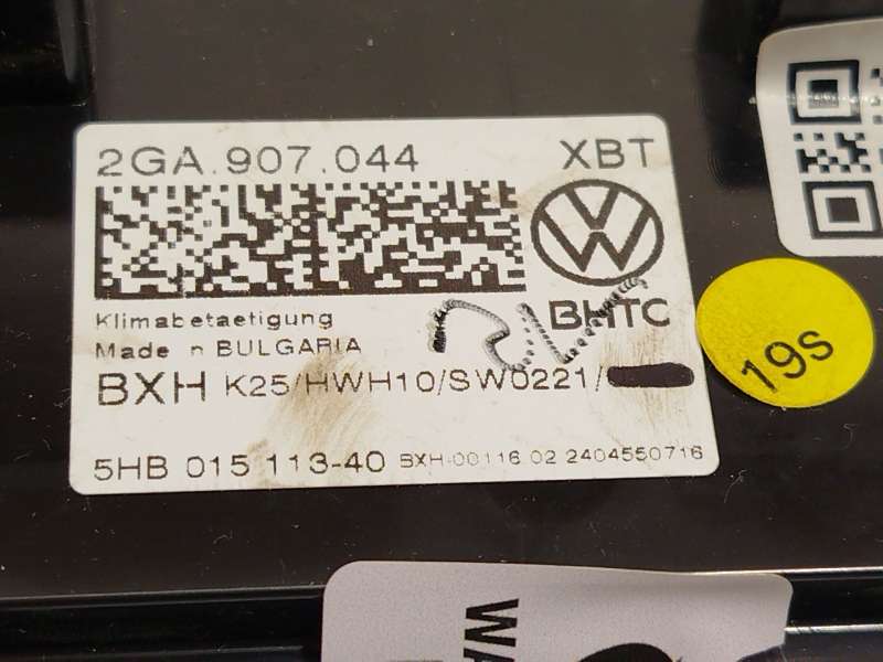 Recambio de mando climatizador para volkswagen t-roc (a11, d11) 1.0 tsi referencia OEM IAM 2GA907044XBT  5HB015113 5