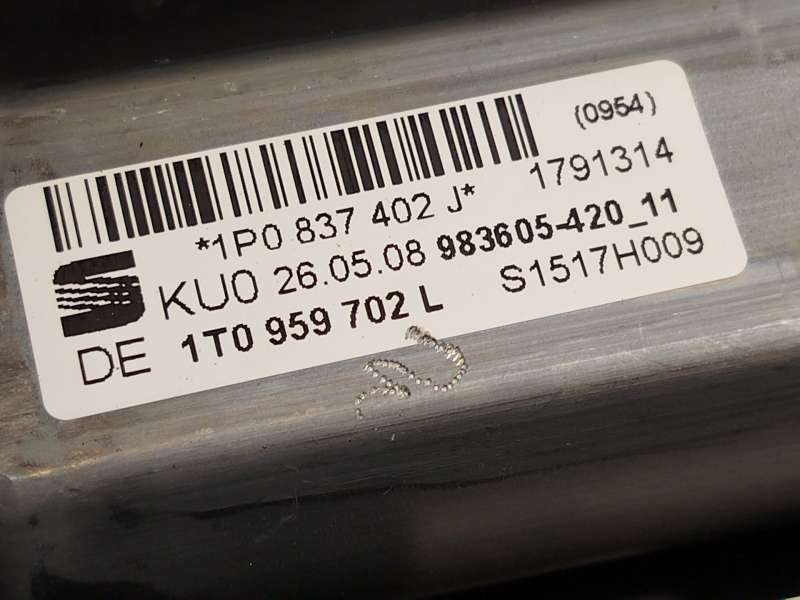 Recambio de elevalunas delantero derecho para seat leon (1p1) 1.9 tdi referencia OEM IAM 1P0837402J 5