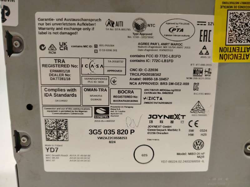 Recambio de sistema navegacion gps para volkswagen t-roc (a11, d11) 1.0 tsi referencia OEM IAM 3G5035820P 5