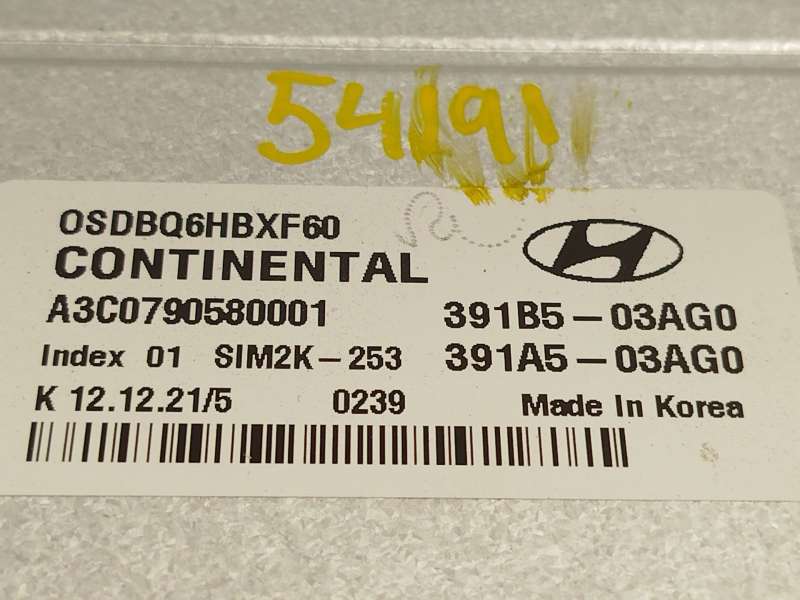 Recambio de centralita motor uce para hyundai kona (os, ose, osi) 1.6 gdi hybrid referencia OEM IAM 391A503AG0 391B103AG0 A3C079 - Blanco 5
