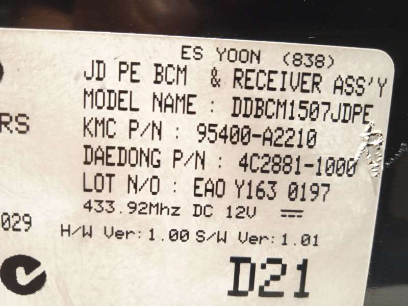 Recambio de modulo electronico para kia cee'd sportswagon (jd) 1.6 crdi 110 referencia OEM IAM 95400A2210 - Blanco 4