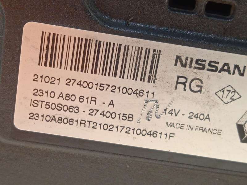 Recambio de alternador para renault captur ii (hf_) tce 140 (hfn0) referencia OEM IAM 2310A8061R 2740015B IST50S063 5
