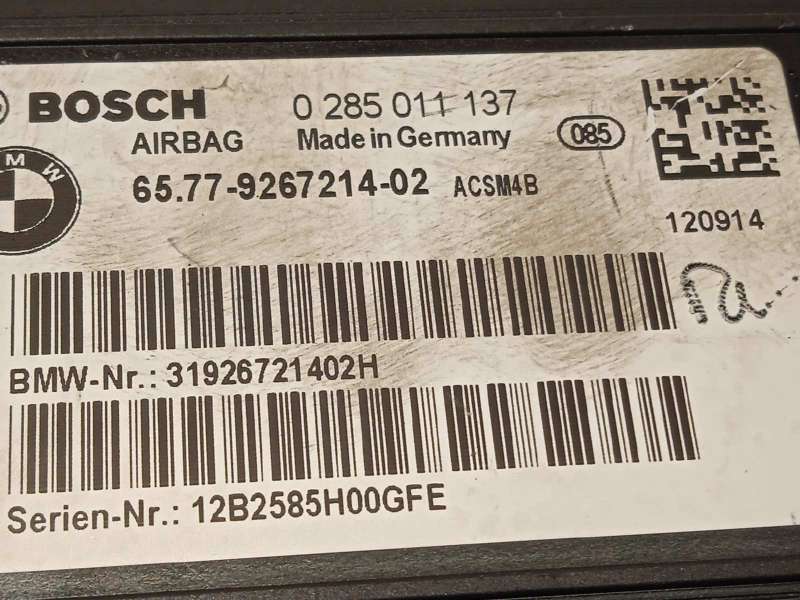 Recambio de centralita airbag para bmw serie 1 lim. (f20) 116d referencia OEM IAM 65779267214  0285011137 - Gris 4