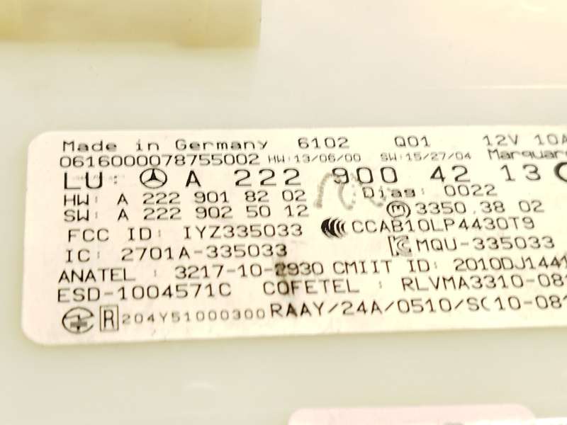 Recambio de modulo electronico para mercedes-benz clase c coupé (c205) c 220 d (205.304) referencia OEM IAM A2229004213 3