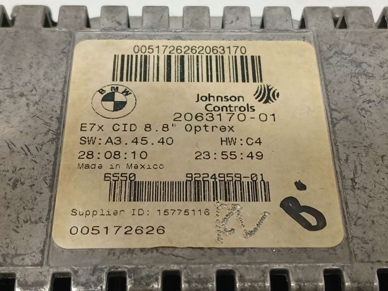 Recambio de pantalla multifuncion para bmw x5 (e70) xdrive 40 d referencia OEM IAM 9224959 65509224959 - Marron 8