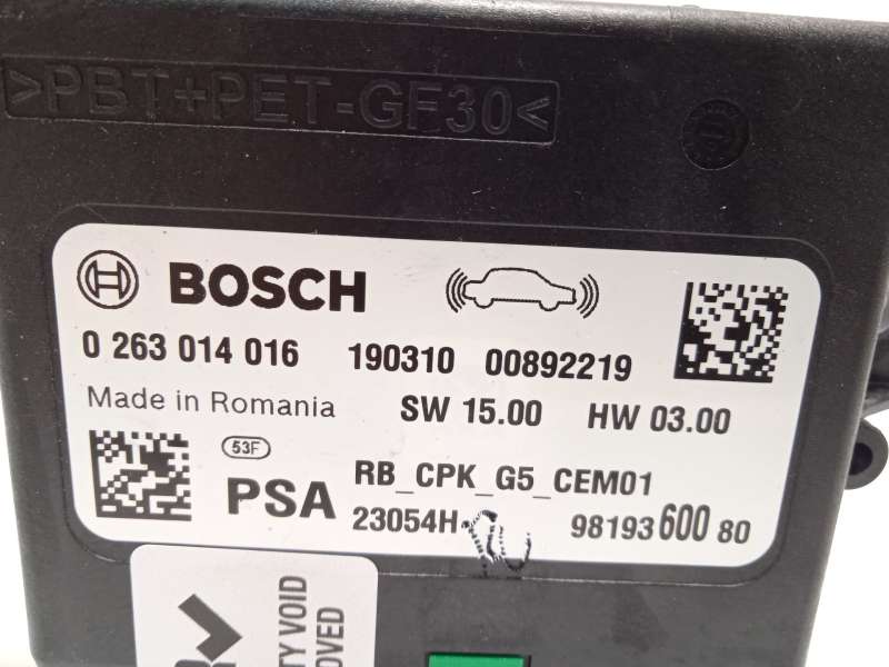 Recambio de modulo electronico para opel crossland x 1.2 referencia OEM IAM 9819360080  0263014016 3