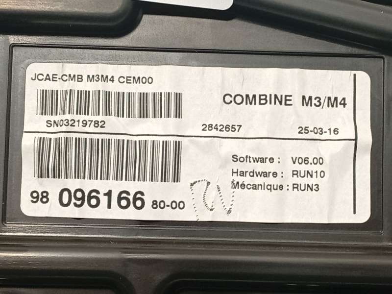 Recambio de cuadro instrumentos para citroën c-elysee (dd_) 1.6 bluehdi 100 referencia OEM IAM 9809616680 6
