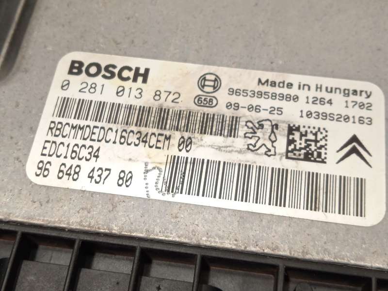 Recambio de centralita motor uce para citroën berlingo furgoneta/monovolumen (b9) 1.6 hdi 90 16v referencia OEM IAM 9664843780 9 4