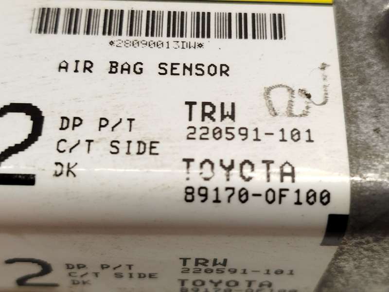 Recambio de centralita airbag para toyota verso (_r2_) 1.6 (zgr20_) referencia OEM IAM 891700F100  220591101 4