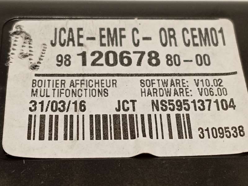 Recambio de pantalla multifuncion para citroën c-elysee (dd_) 1.6 bluehdi 100 referencia OEM IAM 9812067880  NS595137104 5