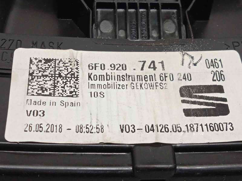 Recambio de cuadro instrumentos para seat ibiza (kj1) style referencia OEM IAM 6F0920741 - Azul 6