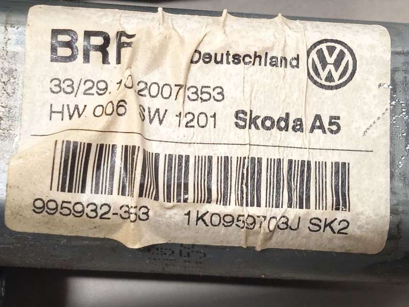 Recambio de elevalunas trasero izquierdo para skoda octavia berlina (1z3) rs referencia OEM IAM 1K0959703J - Negro 4