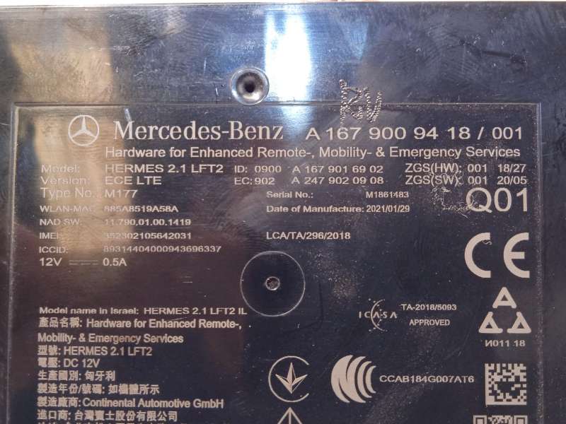 Recambio de modulo electronico para mercedes-benz clase c (w205) c 220 d (205.014) referencia OEM IAM A1679009418 - Negro 4
