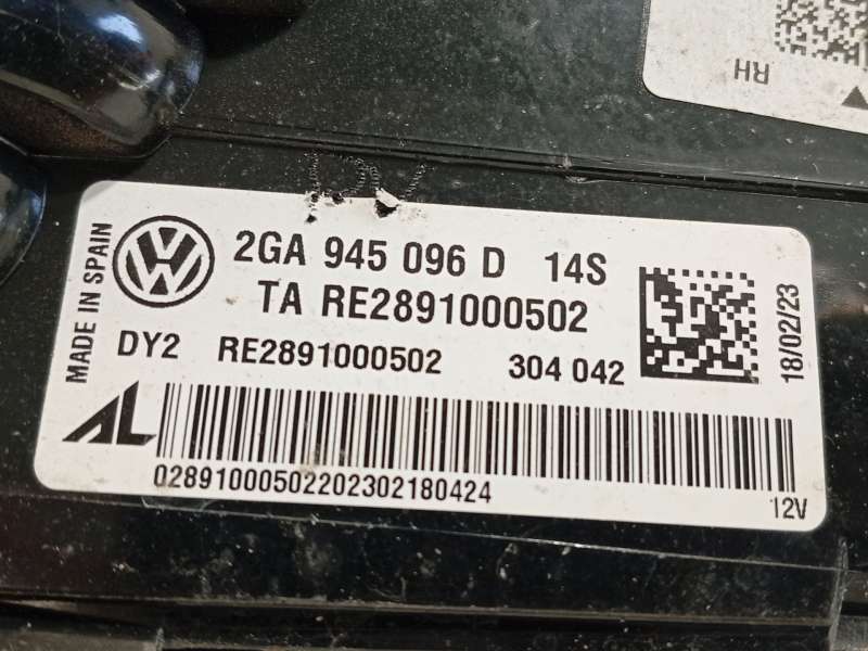 Recambio de piloto trasero derecho para volkswagen t-roc (a11, d11) 1.5 tsi referencia OEM IAM 2GA945096D 6