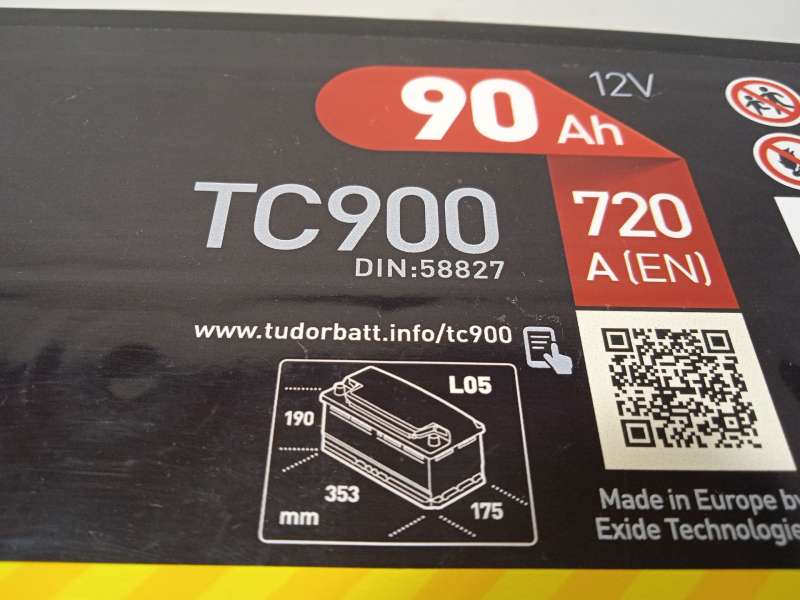 Recambio de bateria 90 ah para  referencia OEM IAM TC900 TUDOR STANDARD 5