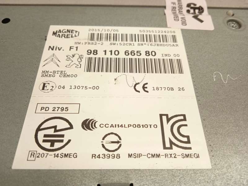 Recambio de sistema navegacion gps para peugeot 2008 i (cu_) 1.2 thp 110 / puretech 110 referencia OEM IAM 9811066580 - Negro 5