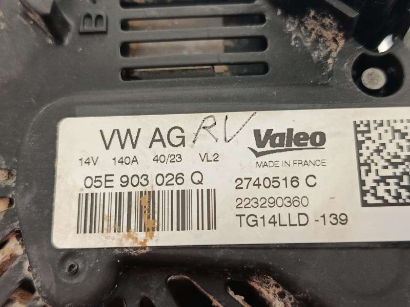 Recambio de alternador para skoda kodiaq i (ns6, ns7, nv7) 1.5 tsi referencia OEM IAM 05E903026Q 2740516C TG14LLD 5