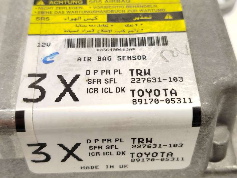 Recambio de centralita airbag para toyota avensis station wagon (_t27_) 2.0 d-4d (adt270_) referencia OEM IAM 8917005311  227631 - Gris 4