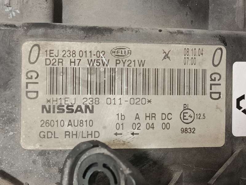 Recambio de faro derecho para nissan primera hatchback (p12) 1.9 dci referencia OEM IAM 26010AU810  1EJ23801102 - Negro 5
