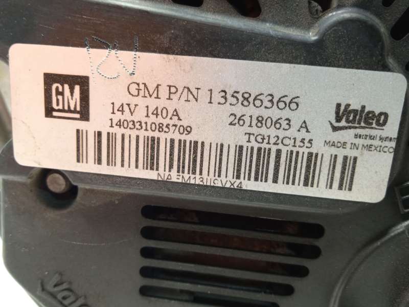Recambio de alternador para opel meriva b monospace (s10) 1.6 cdti (75) referencia OEM IAM 13586366 2618063A TG12C155 - Blanco 5