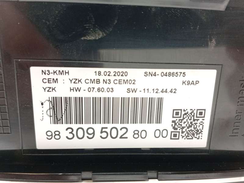 Recambio de cuadro instrumentos para peugeot rifter 1.5 bluehdi 130 referencia OEM IAM 9830950280 6