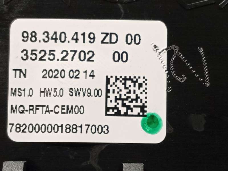 Recambio de mando climatizador para peugeot rifter 1.5 bluehdi 130 referencia OEM IAM 98340419ZD 6