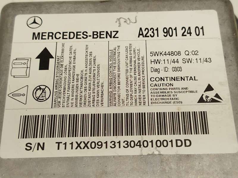 Recambio de centralita airbag para mercedes-benz clase sl (w231) sl 500 (231.473) referencia OEM IAM A2319012401  5WK44808 - Rojo 4