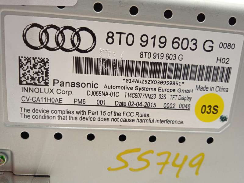 Recambio de pantalla multifuncion para audi a4 b8 avant (8k5) 3.0 tdi quattro referencia OEM IAM 8T0919603G - Gris 6