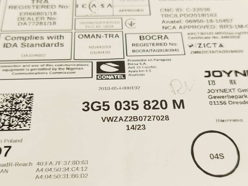 Recambio de sistema navegacion gps para volkswagen tiguan (ad1, ax1) 2.0 tdi referencia OEM IAM 3G5035820M 5