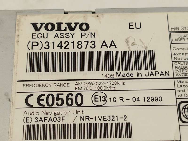 Recambio de sistema audio / radio cd para volvo v60 i (155) d3 referencia OEM IAM 31421873 4