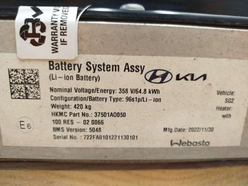 Recambio de bateria electrica mayor de 20 kwh (ev) para kia niro ii (sg2) ev referencia OEM IAM 37501AO050 - Azul 8