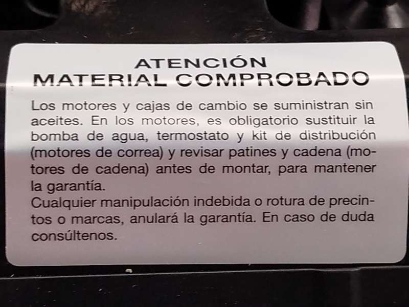 Recambio de motor completo para kia sportage v (nq5) 1.6 tgdi hybrid awd referencia OEM IAM G4FT 9