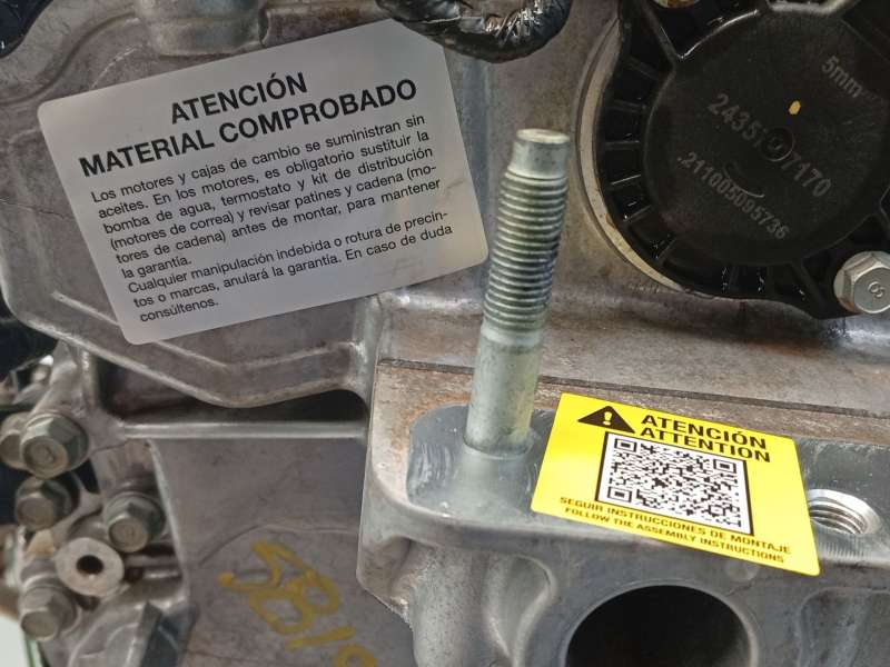 Recambio de motor completo para kia rio iv (yb, sc, fb) 1.0 t-gdi 120 eco-dynamics+ referencia OEM IAM G3LF 7