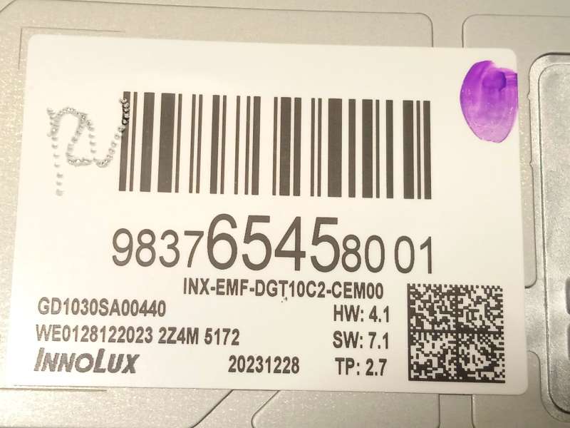 Recambio de pantalla multifuncion para peugeot 308 ii (lb_, lp_, lw_, lh_, l3_) 1.2 vti 72 referencia OEM IAM 9837654580 7