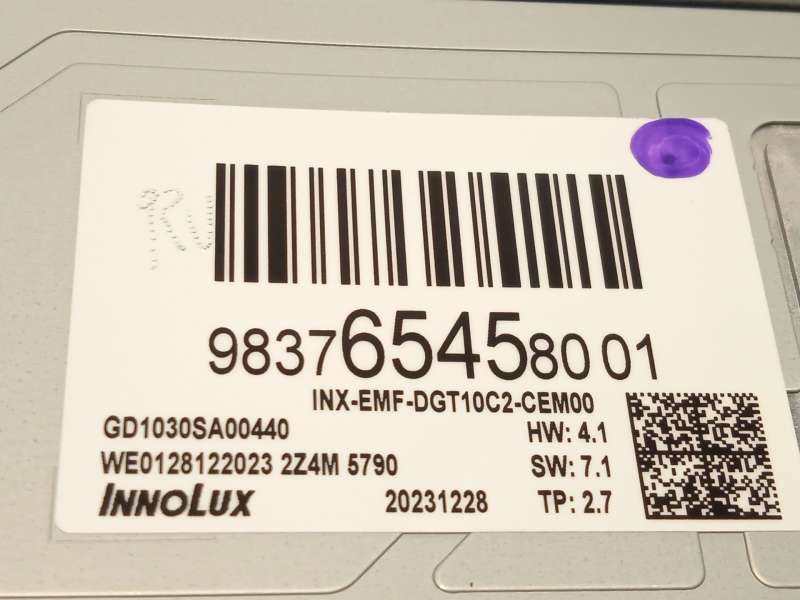Recambio de pantalla multifuncion para peugeot 308 ii (lb_, lp_, lw_, lh_, l3_) 1.2 vti 72 referencia OEM IAM 9837654580 7