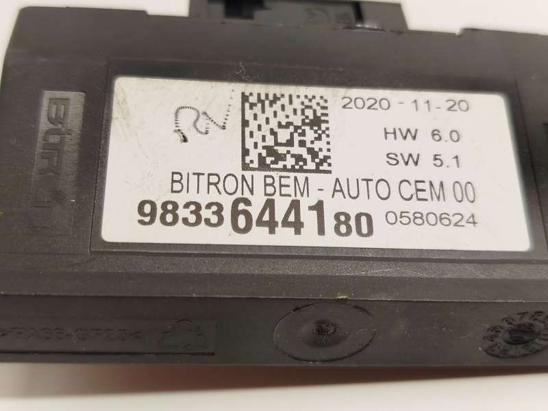 Recambio de modulo electronico para peugeot 3008 ii suv (mc_, mr_, mj_, m4_) 1.5 bluehdi 130 referencia OEM IAM 9833644180 4