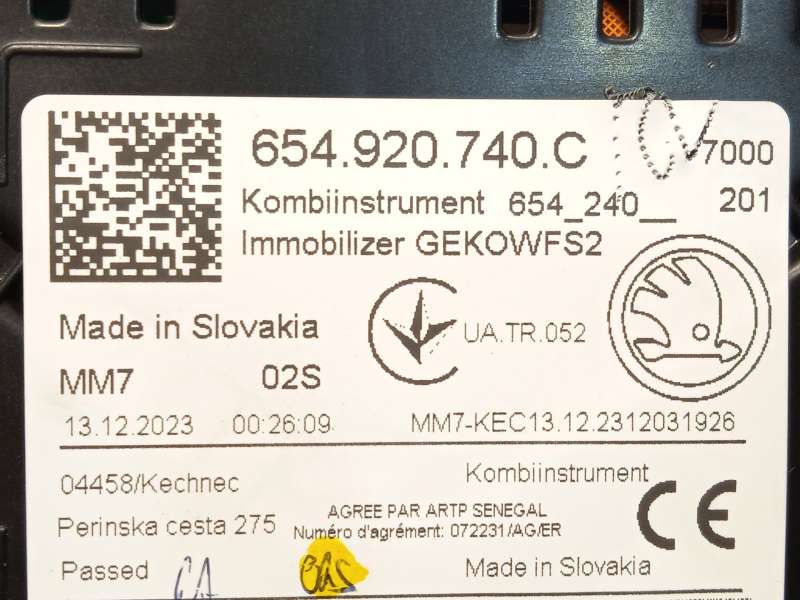 Recambio de cuadro instrumentos para skoda kamiq (nw4) 1.0 tsi referencia OEM IAM 654920740C - Blanco 6