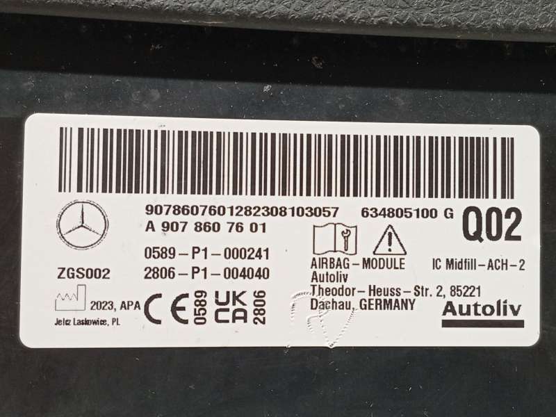 Recambio de airbag cortina delantero derecho para mercedes-benz sprinter 4-t furgoneta (b907, b910) 419 cdi rwd (907.643, 907.64 4