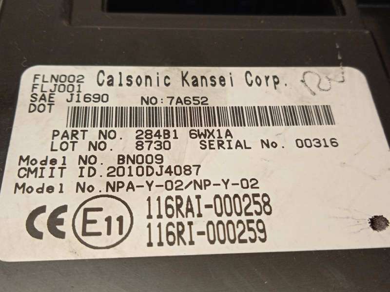 Recambio de modulo electronico para nissan nv 200 (m20) e-nv200 furgón basic referencia OEM IAM 284B16WX1A 4
