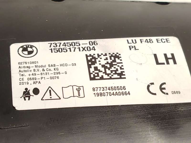 Recambio de airbag lateral izquierdo para bmw x1 (f48) sdrive 16 d referencia OEM IAM 7374505 72127374505 3