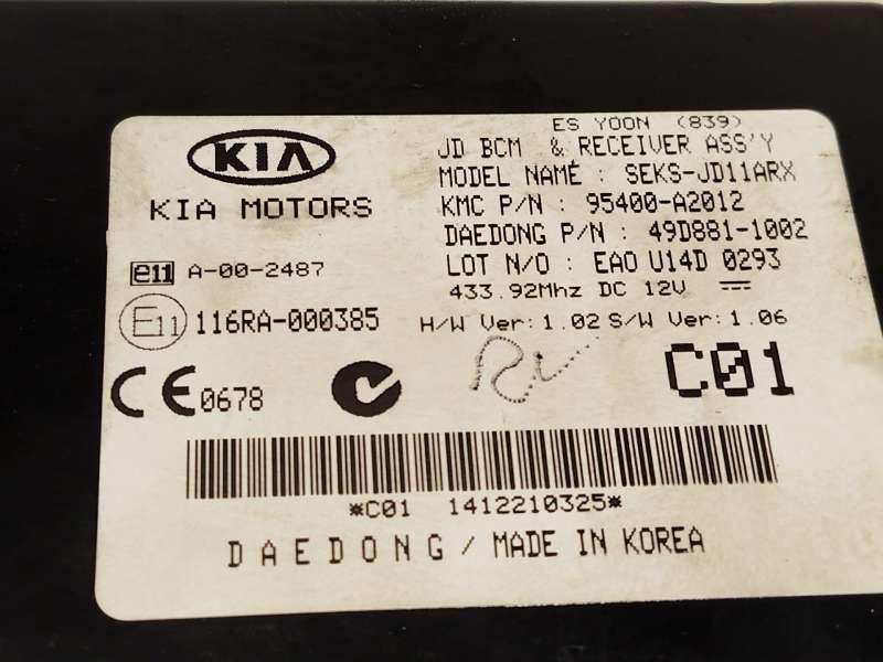 Recambio de modulo electronico para kia cee'd 1.4 crdi cat referencia OEM IAM 95400A2012 - Rojo 4