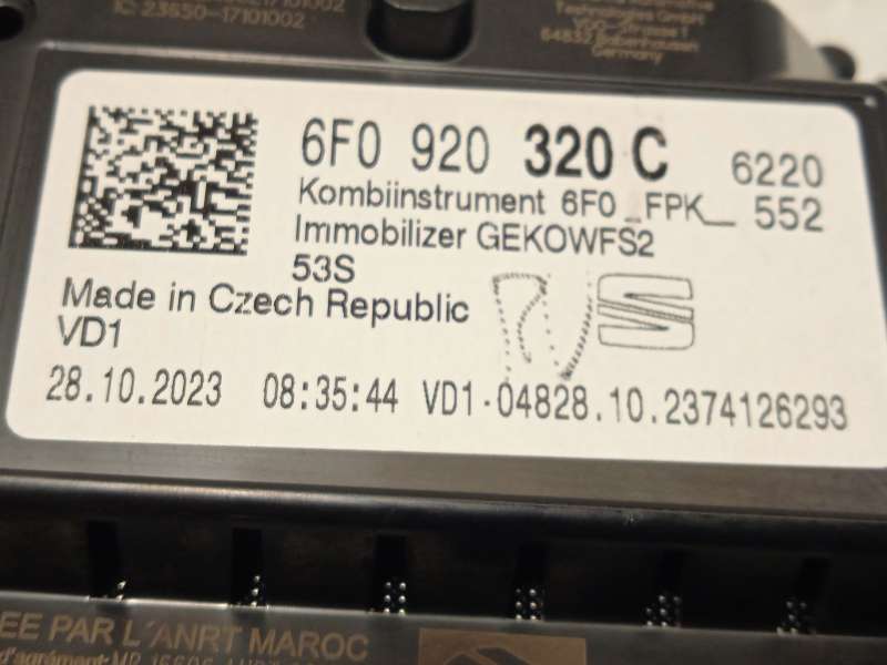 Recambio de cuadro instrumentos para seat ibiza v (kj1, kjg) 1.0 tsi referencia OEM IAM 6F0920320C 6