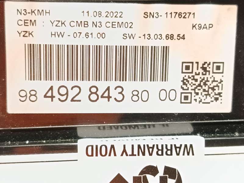 Recambio de cuadro instrumentos para peugeot rifter 1.5 bluehdi 130 referencia OEM IAM 9849284380 8